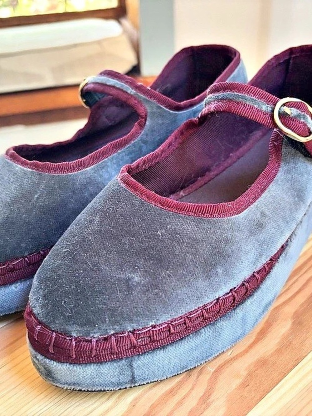 Flabelus Double Mary Jane Platform Blue & Purple Shoes size 37 (US 6.5-7)